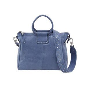 HOBO Sheila Buffed Leather Medium Satchel Azure Studded Strap + Dust Bag